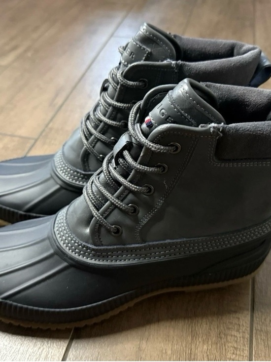 Tommy Hilfiger TM-Casey Duck Rain Boot Rubber Gray Upper Leather Men’s Sz 9 main image 7
